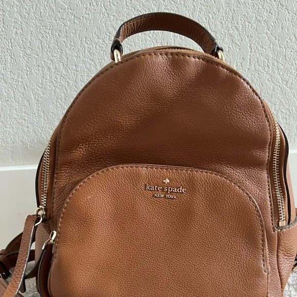 Kate spade tan leather mid size back pack purse Kate Spade Kristi Medium Flap Backpack Yellow Butter Leather  main image 4
